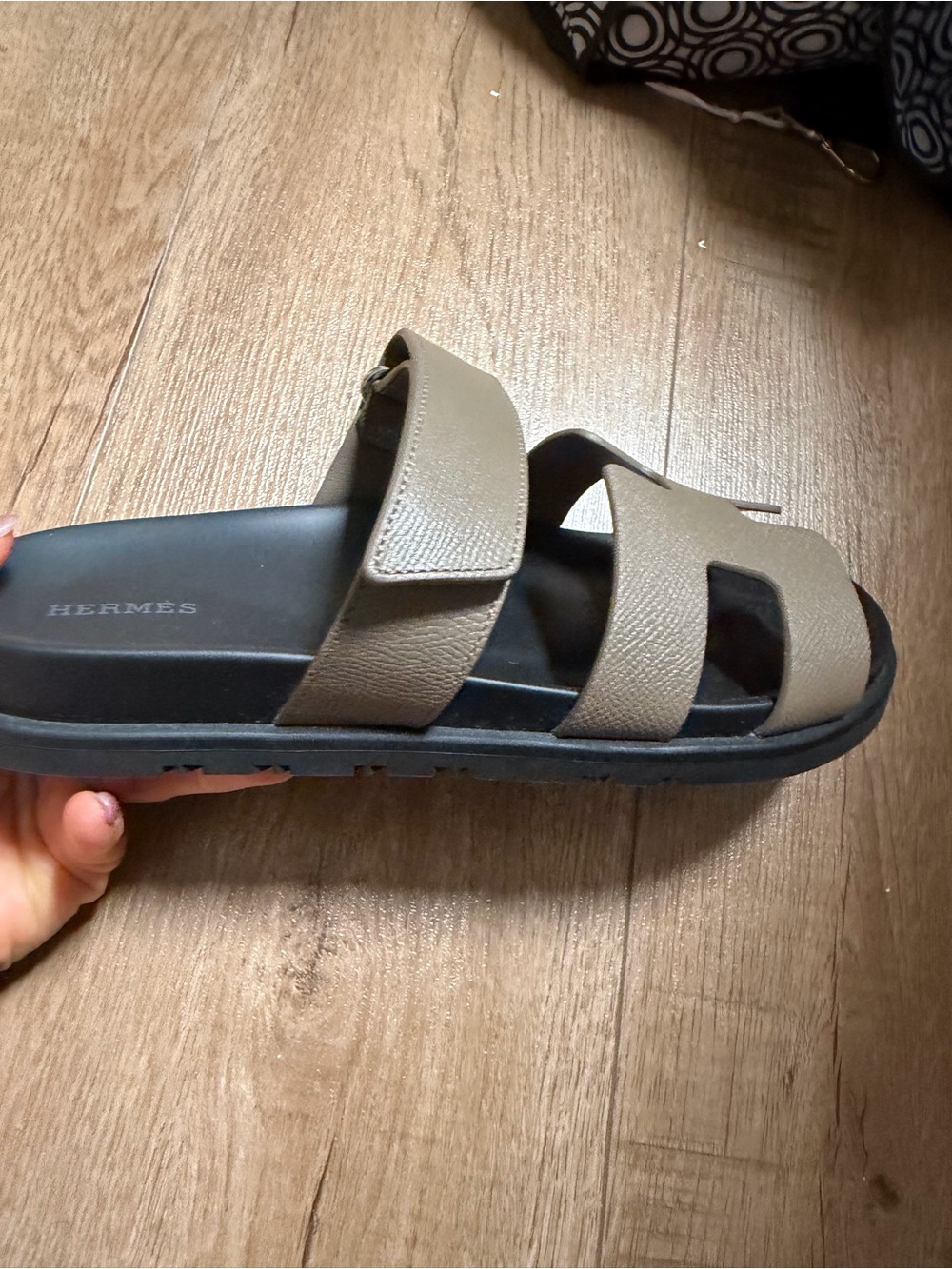 Hermes Chypre Sandal in Brown and Black - Picture 2 of 8